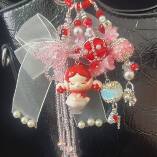 SkullPanda Snow Top Strawberry DIY Key & Phone & Bag Charms