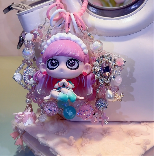 Kiki Pink Crystal DIY Bag and Car Charms